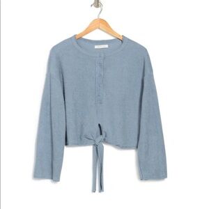 Mustard Seed textured front knot top